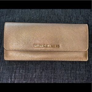 Gold michael kors wallet
